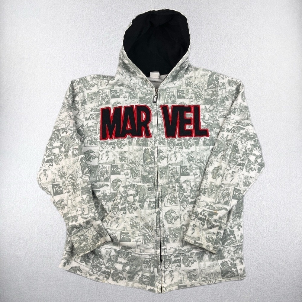 Marvel Universal Studios Comic Print Zip Hoodie Mens XL Spider Man Wolverine